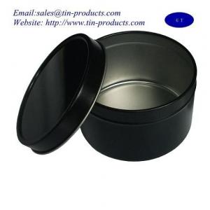 China Custom Round Candle Tin Box, Metal Candle Box, Tin Case, Black Round Case -Goldentinbox supplier