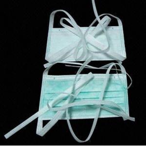 Clean Room Blue Non Woven Masks 175mm+/-5mm With Elastic Band Tie