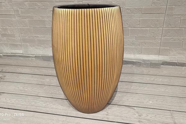 Indoor Decoration Fiber Clay Planter With Textured Surface And Frost Resistant Character