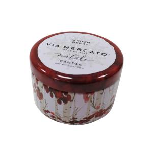 3oz Decorative Candle Wax Tin Can With Double Plug Lid