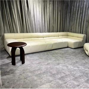 China Tufted Button Fabric Living Room Sectional Couch White Sofa Loveseat Furniture Set supplier