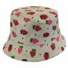 2 Inch Brim Cotton Bucket Hat , Adjustable Short Brim Fishing Cap Woven Label
