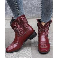 China Female Ladies' Leather Western Cowboy Boots With Excellent Performance on sale