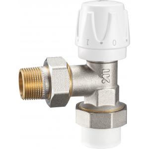 China 4101 Angle Type Multi-turn Brass TRV Valve for Radiator Supply DN20 Nickel Plated with PP-R Adapter x Flex. Male Nipple supplier