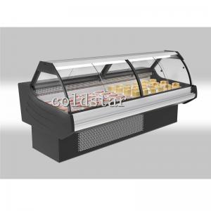 China Hot food display showcase deli display fridge with front curved glass supplier