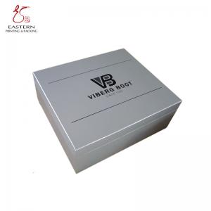 Recycled Glossy Lamination Silver Cardboard Gift Boxes With Black Inside