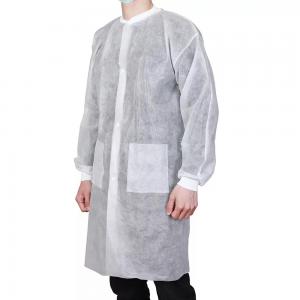 China PP Non Woven Laboratory Coat Polypropylene Women Disposable Lab Coats supplier