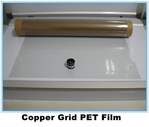 Transparent copper grid Pet film for electromagnetic wave shielding materials