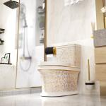 Bathroom WC Round Sanitary Ware Toilet Bowl Ceramic Golden Color