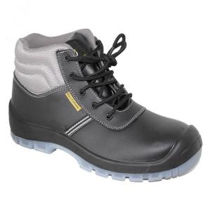 pu/pu outsole with steel toe cap steel pleate blaack safety shoes for man