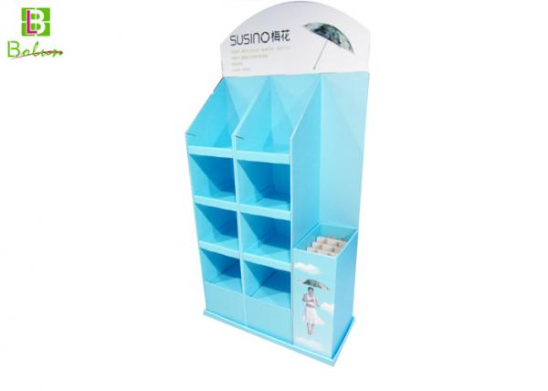 Corrugated Paper Point Of Purchase Display Racks Cardboard Box Shelves For