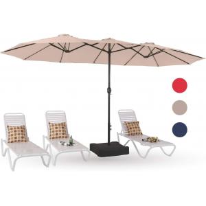 Patio Umbrellas, Outdoor Market Large Umbrella wirh Base, Rectangle Long Double-Sided Umbrella Yard Lawn Garden