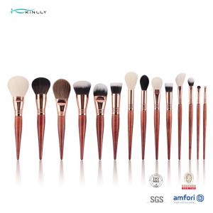 29 Pieces Brass Ferrule Cosmetic Makeup Brush Set Wooden Handle