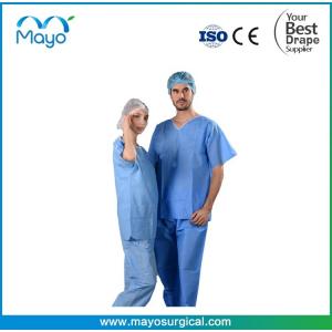 Blue 30gsm 40gsm Surgical Scrub Suits Light Blue Scrub Suit