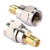 China Brass F Type Male Plug To Female Jack Straight RF Coaxial Adapter with Brass Material on sale
