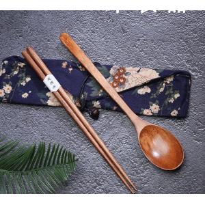 Japanese Style Reusable Wooden Utensils Household Wooden Chopsticks And Spoon Set