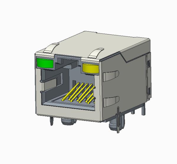 RJ45 Modular Jack - High Performance, CAT6 A, Shield, With LEDs.,RJE60-188-34W1