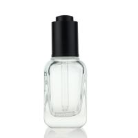China Wholesale 50ml Dropper Bottle Cosmetic Serum Dropper Glass Bottle Square Glass Cosmetics Bottles S045 on sale
