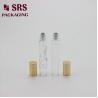 SRS empty 8ml clear glass perfume roll on bottle with gold aluminum cap