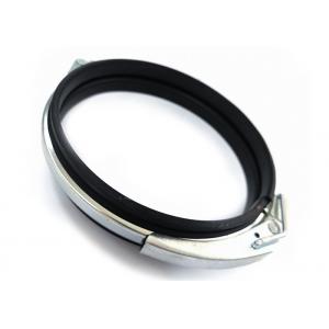 Black rubber linned wrap duct clamp galvanized steel clamps for fast clamp-together duct