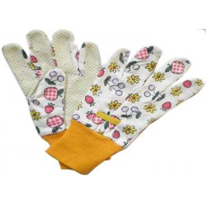 China Drill PVC Polar Dots Printed Cotton & Polyester Women Gardening Working Gloves 9.5' supplier