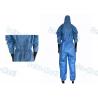 Blue Film Breathable Disposable Coveralls Working Uniform S - XXL For Industry