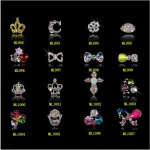Womens Zircon Alloy Bow 3D Nail Art Tips Stickers Decoration Jewelry ML992-1007