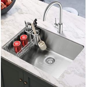 Soundproofing 18 Gauge Stainless Steel Sink , Undermount Kitchen Sink With Strainer