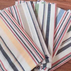 Breathable 140gsm Yarn Dyed Stripe Knit Fabric Woven Cotton Shirt Fabric