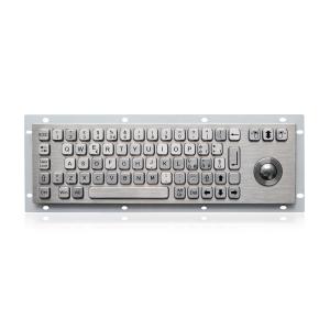 China 69 keys compact format IP65 static stainless steel keyboard with optical trackball supplier