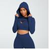 230gsm Athletic Women Workout Hoodies Long Sleeve Crop Top Hoodies