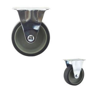 China 75mm Wheel Grey TPR Fixed Light Duty Casters For Small Trolley supplier