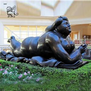 China BLVE Bronze Fat Lady Art Statues Fernando Botero Lying Naked Woman Sculpture Modern Art Large Outdoor Decoration supplier