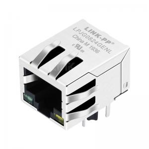 China LPJG0824GENL 10/100/1000 Base-T RJ45 Connector Tab Down with Led Light Green/Yellow LED supplier
