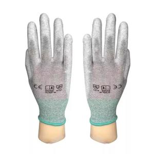 13 Gauge Knitted Lined Pu Coated Gloves ESD Antistatic Carbon Fiber Finger Men Construction Gloves