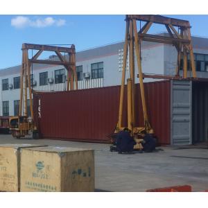 80 Ton Red Steel Mast Mobile Container Crane , Overhead Gantry Crane 5 - 15M / Min Lift Speed