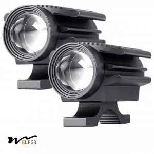 6000K 2 Inch Round Fog Lights 30W LED Motorcycle Lights Spot Beam Dual Color