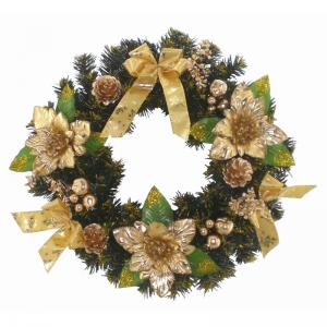 60cm Snow forested PVC Christmas Wreath with light