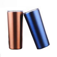 China 17oz Red Blue Stainless Steel Coffee Tumbler Ice / Hot Drink Mugs With Straws on sale