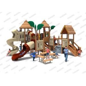 Outdoor Plasitc Wooden Playground Slide Bamboo Landscape Children Paradise