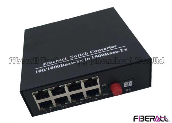 1000M Ethernet Switch Converter Single Fiber with 1 FC Optical Port 8 RJ45 Ports