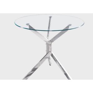 China Chromed Sliver Steel Leg 80x80cm Modern Dining Room Table supplier