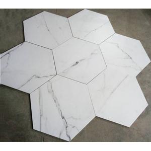 White Hexagon Ceramic Floor Tile High Wear Resistant For Commercial Building