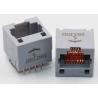Female 8P8C RJ45 Right Angle Connector 10 / 100 Base - T Magnetic With G / Y LED Pipes