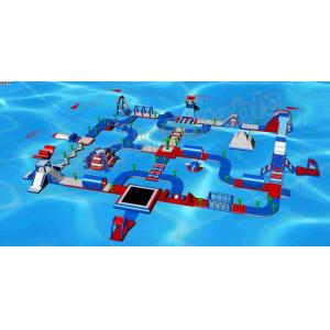 Giant Exciting Inflatable Aqua Park / Inflatable Playground With Slide 50 * 35m