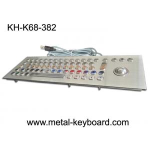 Water resistant stainless steel keyboard with trackball mouse for Kiosk