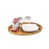 Oval Shape High Quality Bamboo wood serving tray with handles bamboo serving