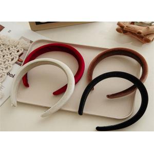 China GLH013 Autumn/winter pure color red/black velvet fabric baby headband texture high craniopathen sponge supplier