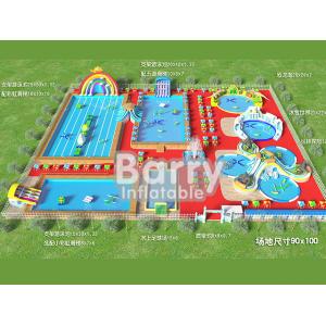 China Commercial inflatable water park equipment , metal frame inflatable amusement park supplier