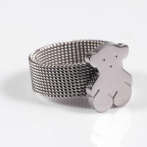 Mesh design Stainless steel Ring silver color Ring Jewelry